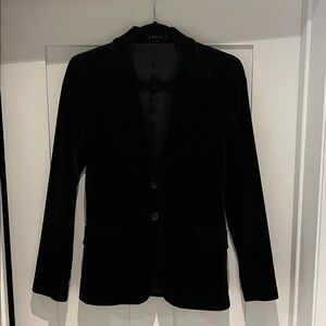 Theory Classic Dark Navy Velvet Blazer, size S